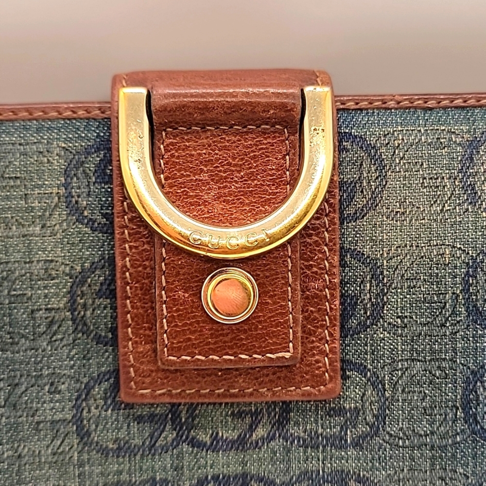 GUCCI DENIM TOTE AND LONG WALLET BUNDLE - Picture 8 of 16